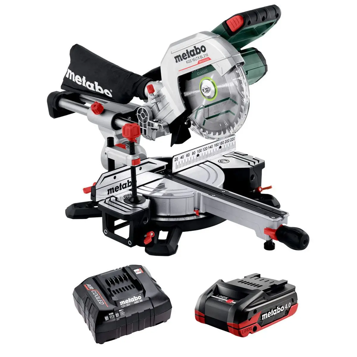 Metabo Kgs 18 Ltx Bl 216 18V 216Mm Brushless Mitre Saw With 1 X 4.0Ah Battery & Charger 1
