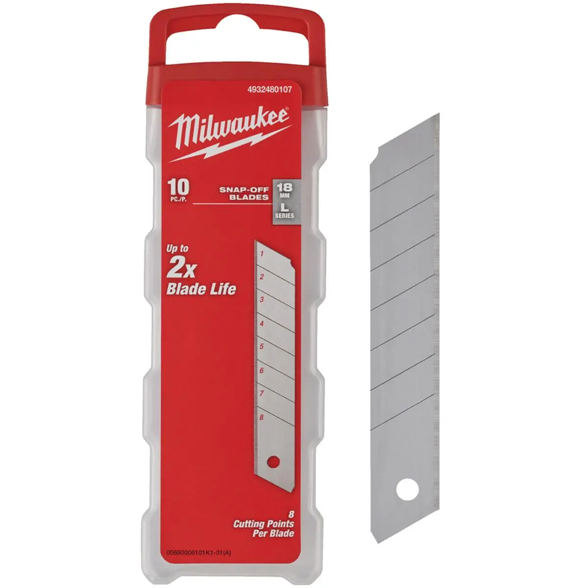 Milwaukee 18Mm Snap Knife Replacement Blades Pack Of 10 4932480107 1