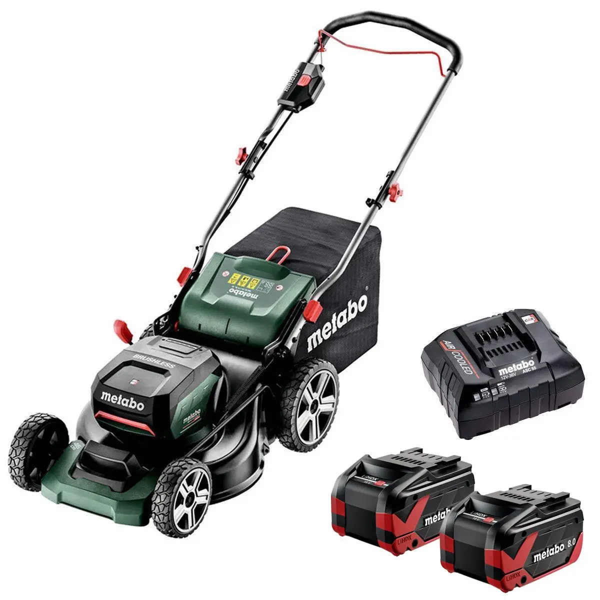 Metabo Rm 36-18 Ltx Bl 46 36V Brushless 46Cm Lawn Mower With 2 X 8.0Ah Battery & Charger 1