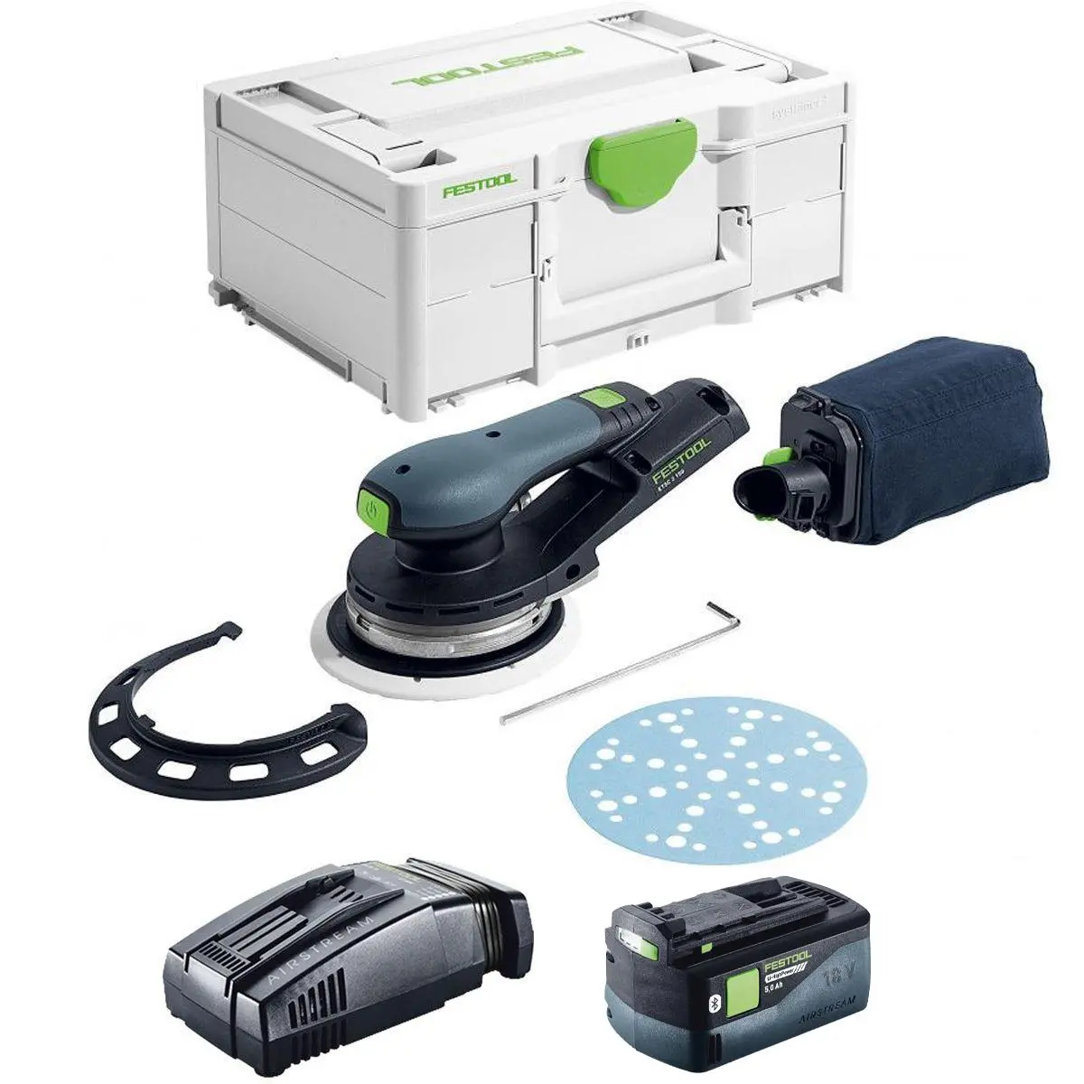 Festool Etsc 2 150-Basic 18V Brushless 150Mm Eccentric Sander - 577723 With 1 X 5.0Ah Battery & Charger 1