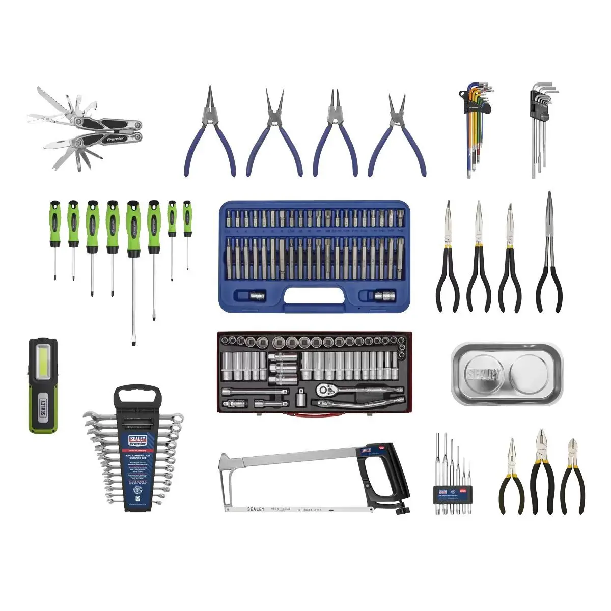 Sealey Apcombobbtk58 15 Drawer Topchest With 147Pc Tool Kit Black 1