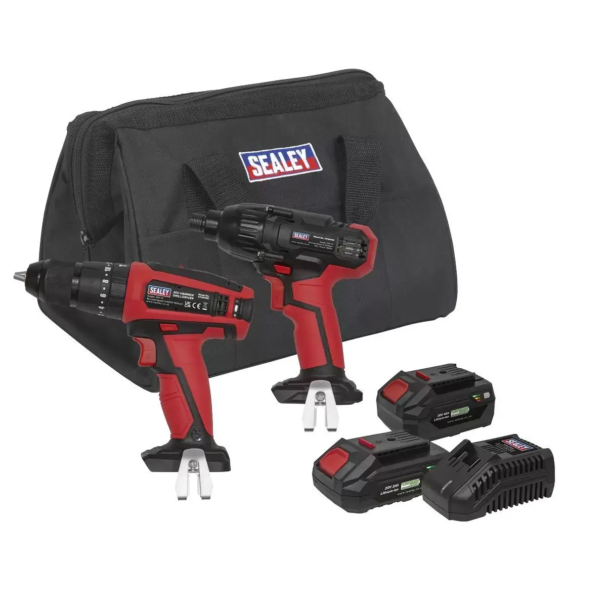 Sealey Cp20vddcombo 20V Hammer Drill/Impact Driver Combo Kit With 2 Batteries & Charger 1
