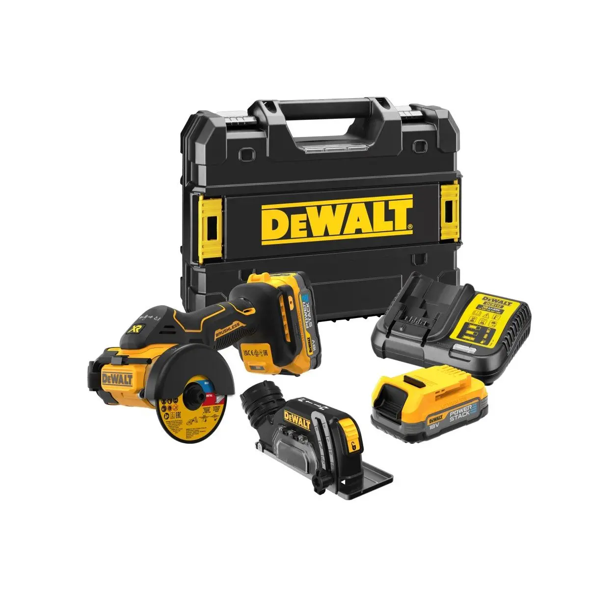 Dewalt Dcs438e2t 18V Xr Brushless 76Mm Cut Off Tool With 2 X 1.7Ah Batteries Charger & Carry Case 1