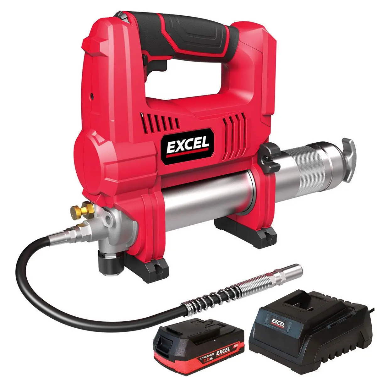 Excel 18V Cordless Grease Gun With 1 X 2.0Ah Battery & Charger 1