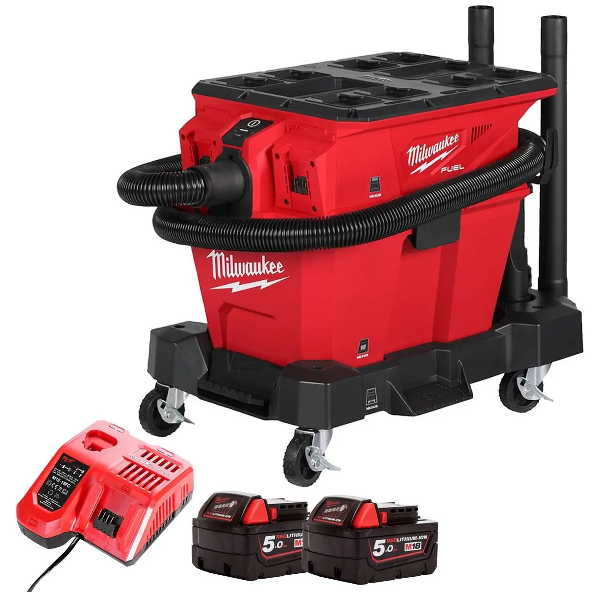 Milwaukee M18f2vc23lg2-0 36V Brushless Wet & Dry Vacuum Cleaner With 2 X 5.0Ah Battery & Charger 1