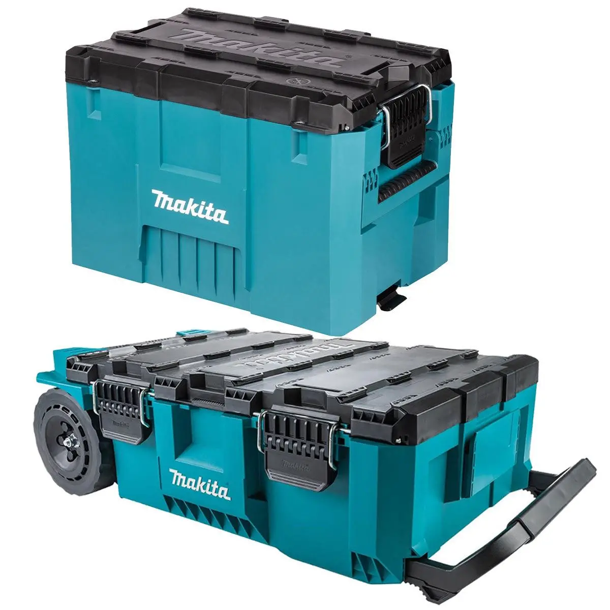 Makita Maktrak 2 Piece Modular Tool Storage Set Rolling Chest & Extra Large Tool Box 1