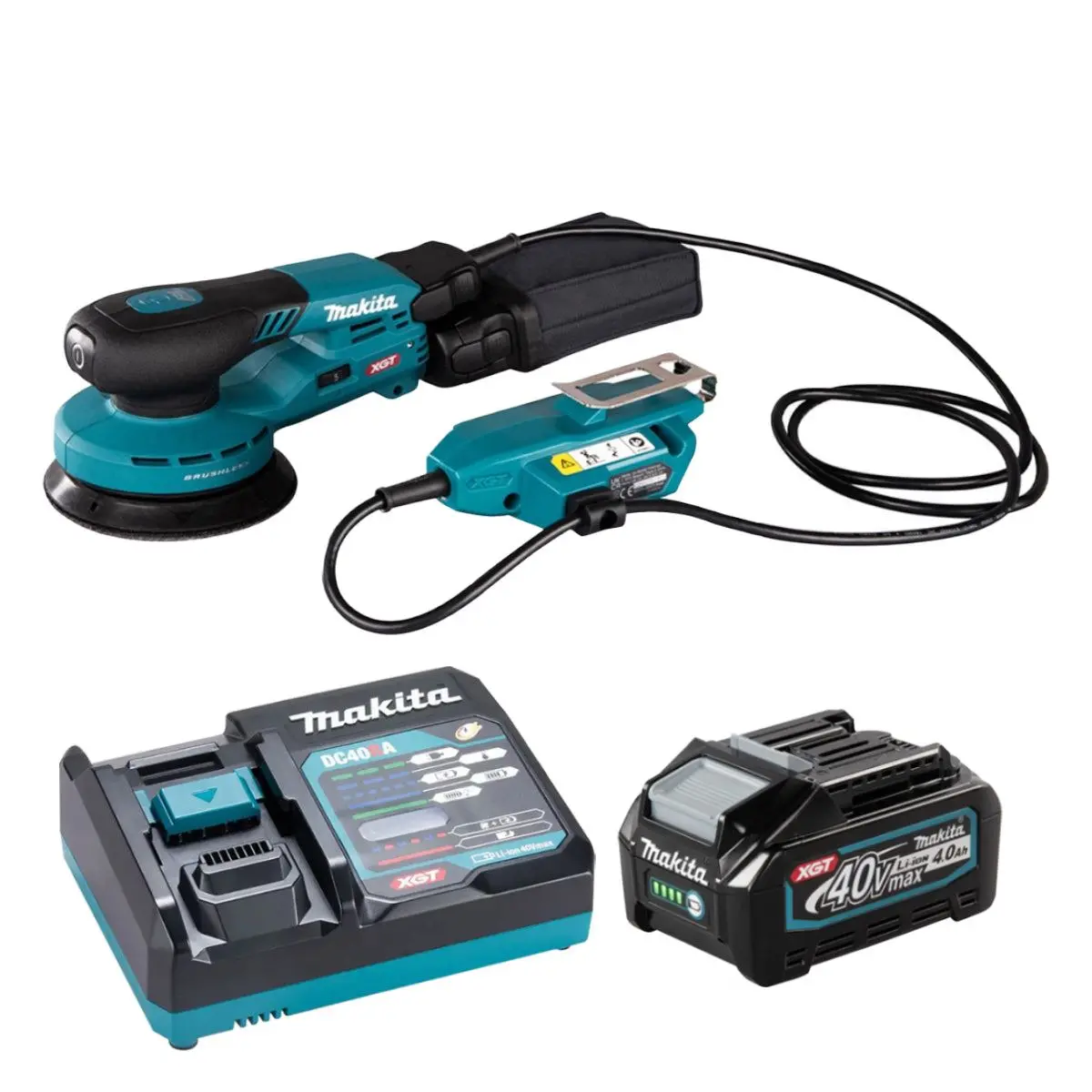 Makita Bo001cgz 40V Xgt 125Mm Brushless Random Orbit Sander With 1 X 4.0Ah Battery & Charger 1