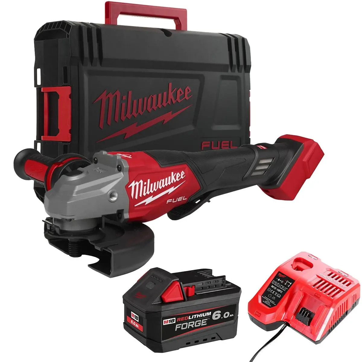 Milwaukee M18fhsag125xpdb2-0X Fuel 18V 125Mm Angle Grinder With 1 X 6.0Ah Battery Charger & Case 1