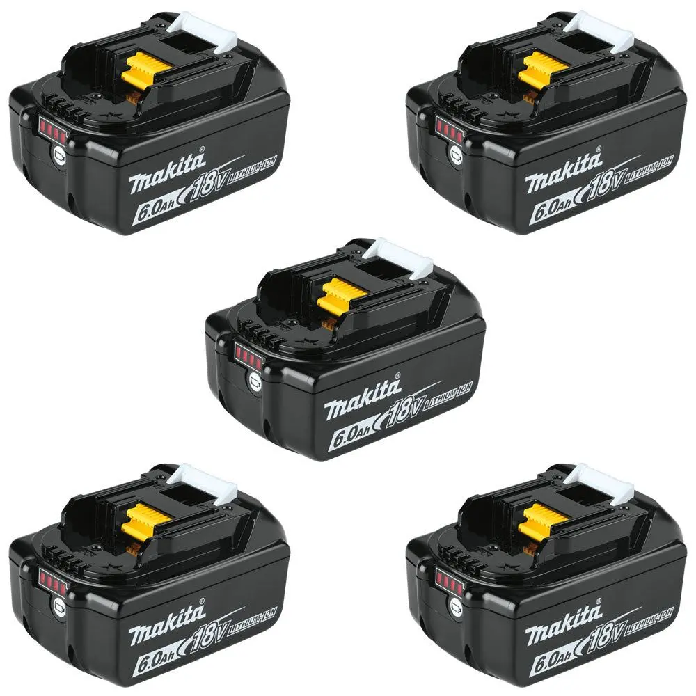 Makita Bl1860b X 5 18V Lxt Li-Ion 6.0Ah Genuine Battery 197422-4 Pack Of 5 1