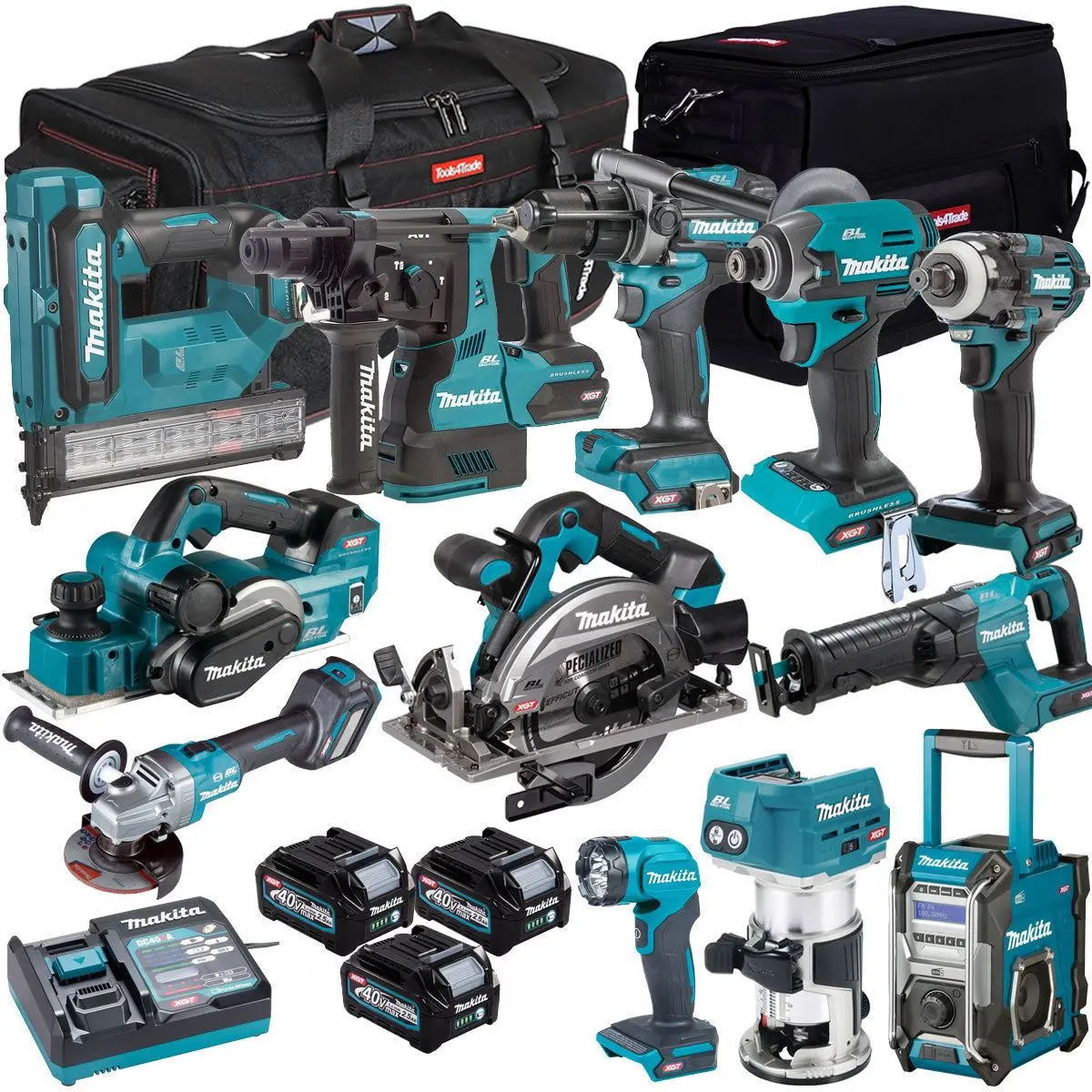 Makita 40V Xgt 12 Piece Brushless Power Tool Kit With 3 X 2.5Ah Battery T4tkit-16037 1