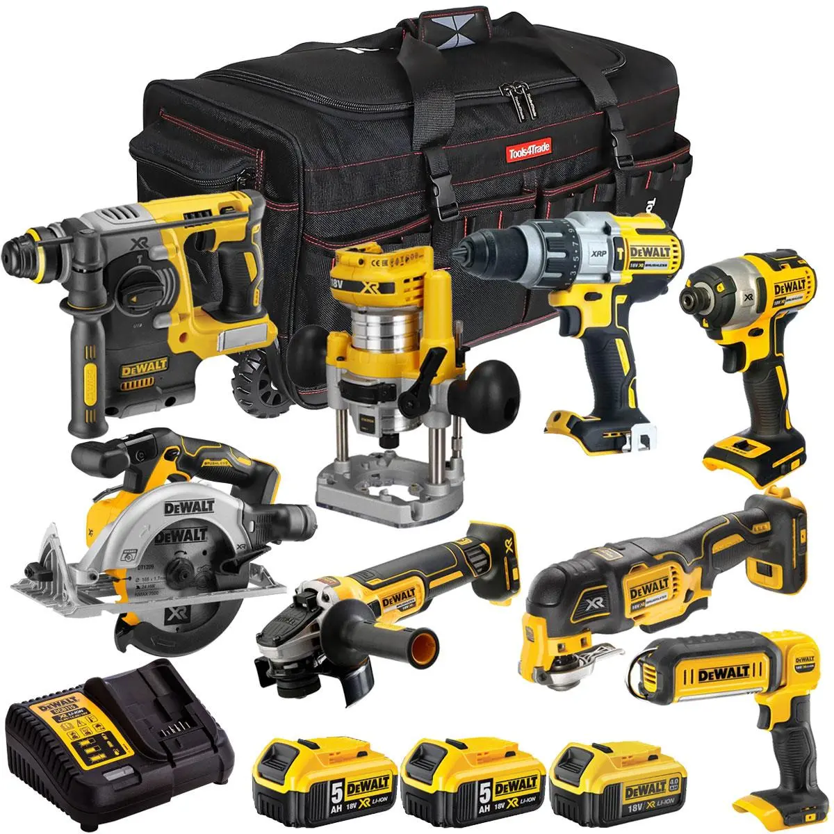 Dewalt 18V 8 Piece Combo Kit With 3 X Batteries & Charger T4tkit-2039 1