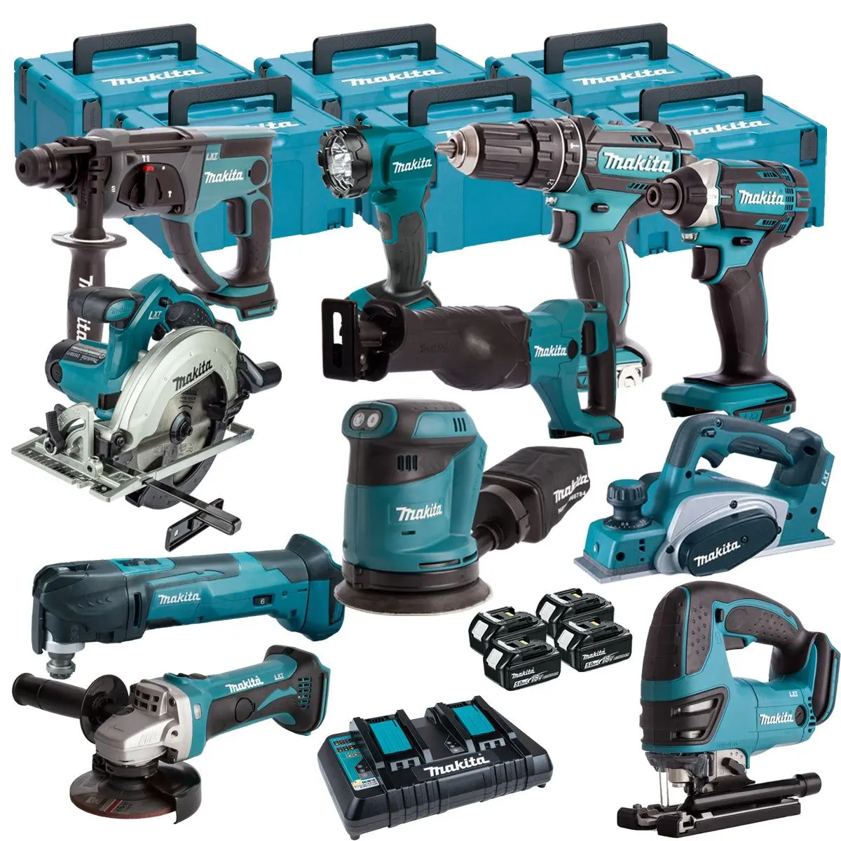 Makita 18V 11 Piece Power Tool Kit With 4 X 5.0Ah Battery & Charger T4tkit-16453 1