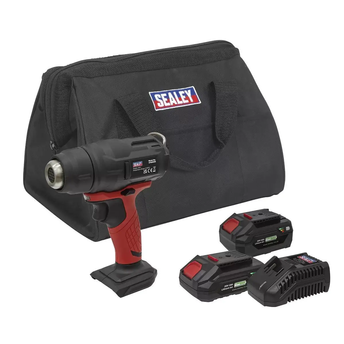 Sealey Cp20vhgkit2 20V Hot Air Gun Kit 2 Batteries With Chargers 1