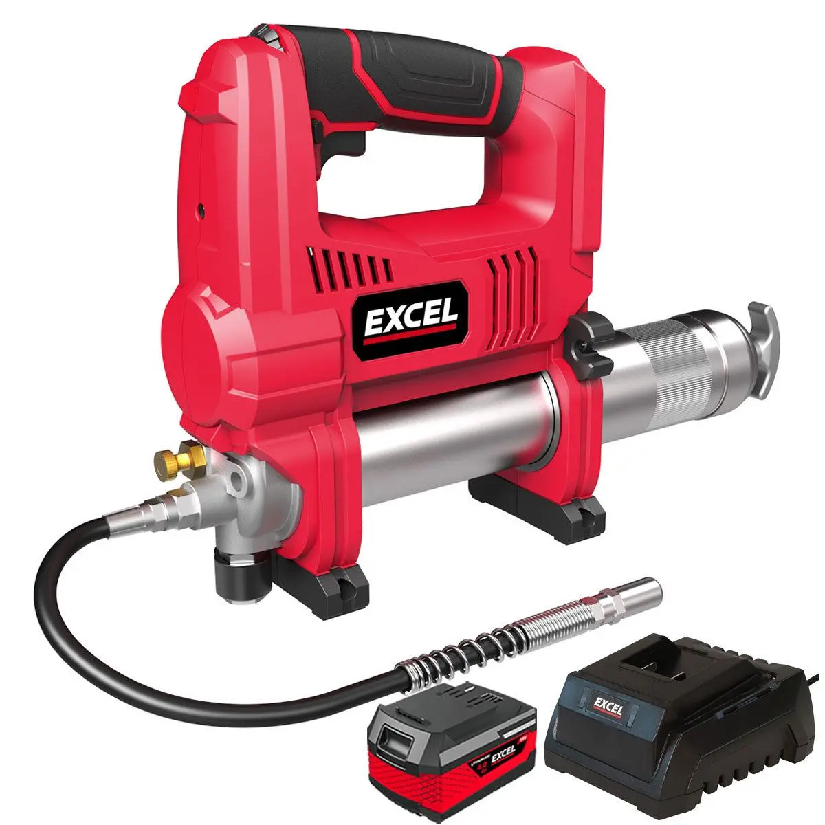 Excel 18V Cordless Grease Gun With 1 X 4.0Ah Battery & Charger 1