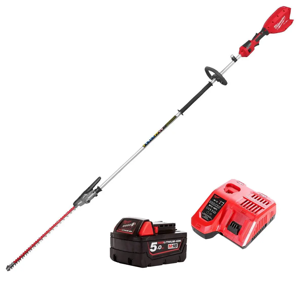 Milwaukee M18fhete27-0 M18 18V Brushless Pole Hedge Trimmer With 1 X 5.0Ah Battery & Charger 1