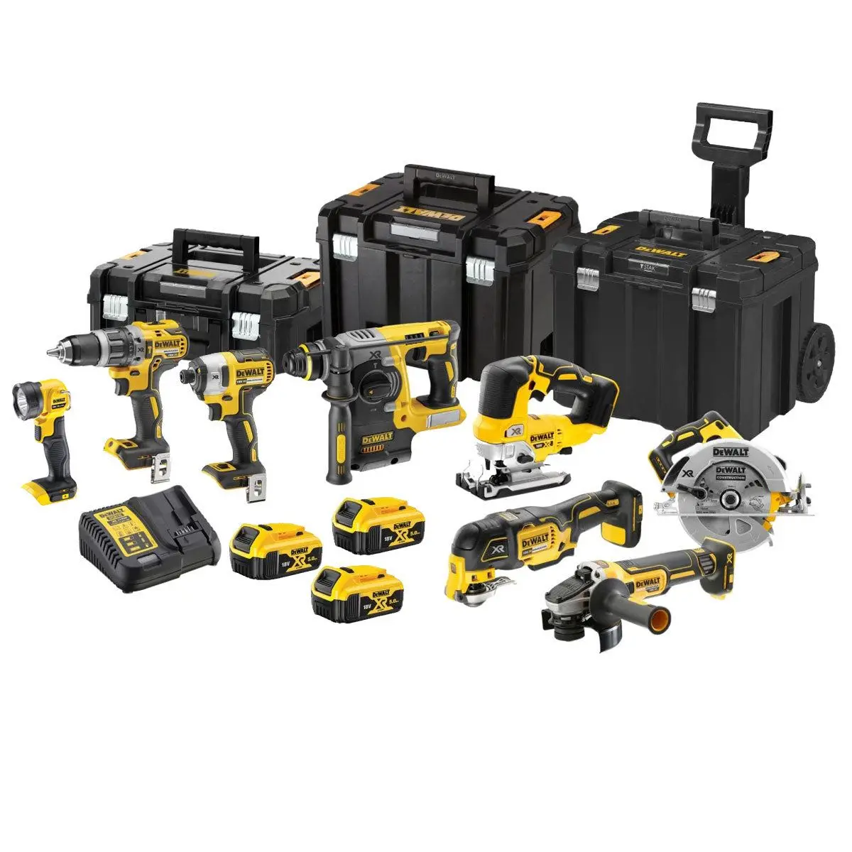 Dewalt Dck755p3t4t4 18V 8 Piece Power Tool Kit With 3 X 5.0Ah Battery Charger & Toolbox 1