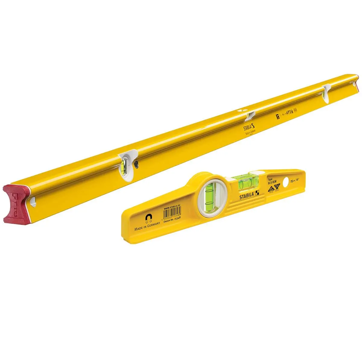 Stabila Stb-R-180 183Cm / 72In R-Type Spirit Level 3 Vial - 18375 With 25Cm Magnetic Rare Earth Torpedo Level 1
