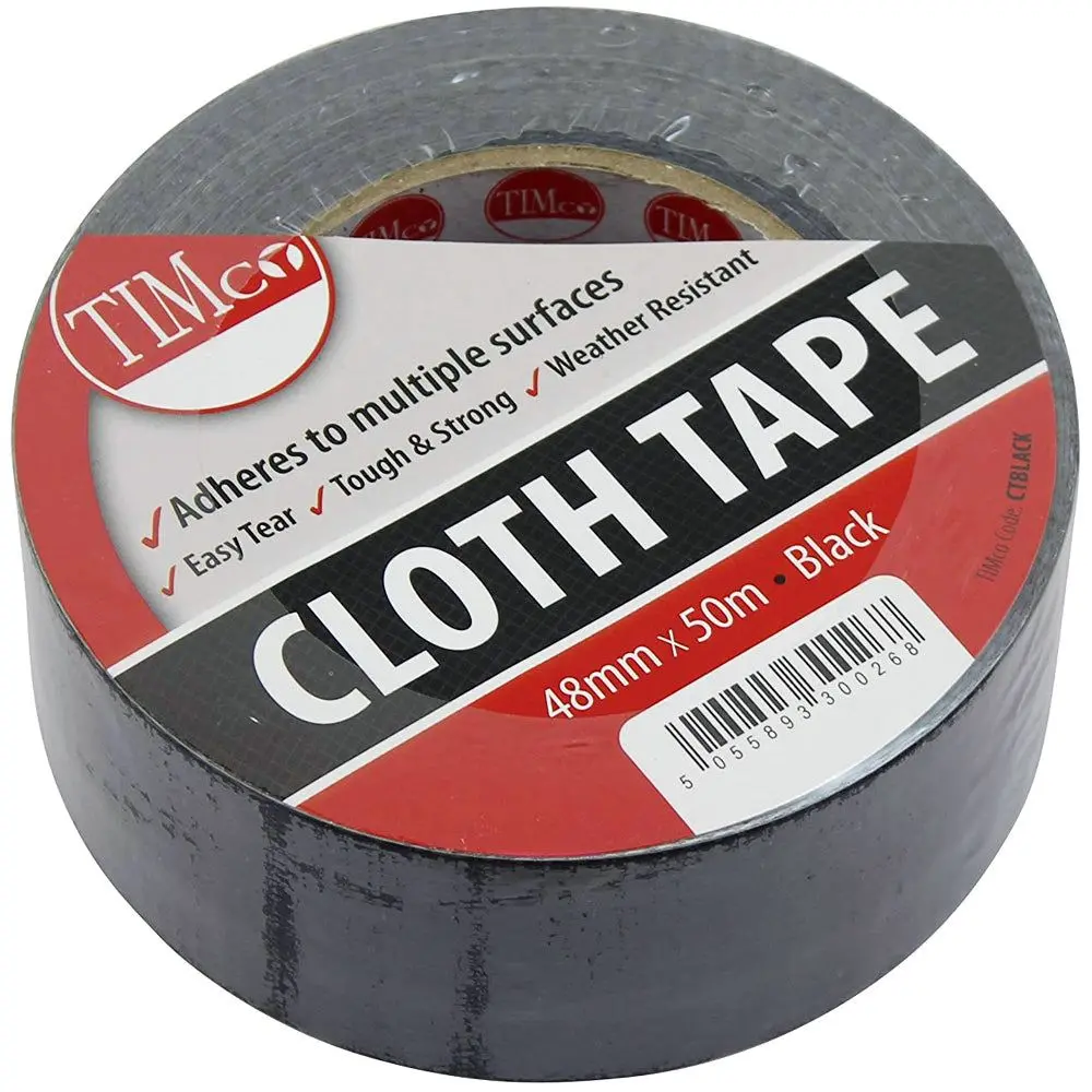 Timco Ctblack Standard Cloth Tape Black 48Mm 50M 1