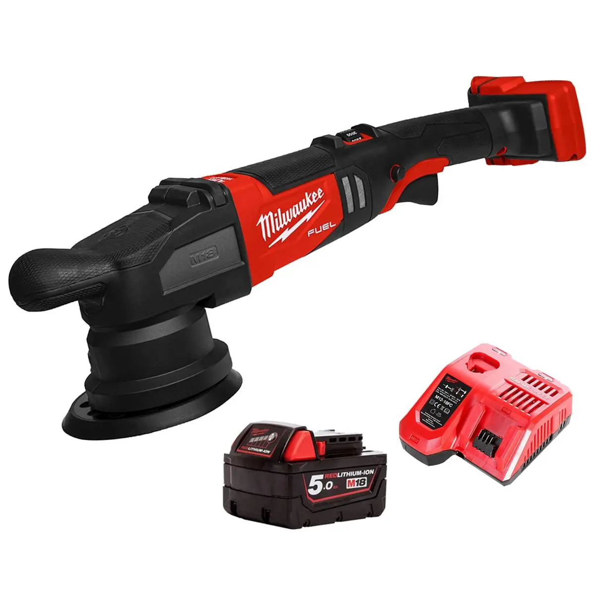 Milwaukee M18frop15-0 18V Brushless 125Mm Random Orbital Polisher With 1 X 5.0Ah Battery & Charger 1