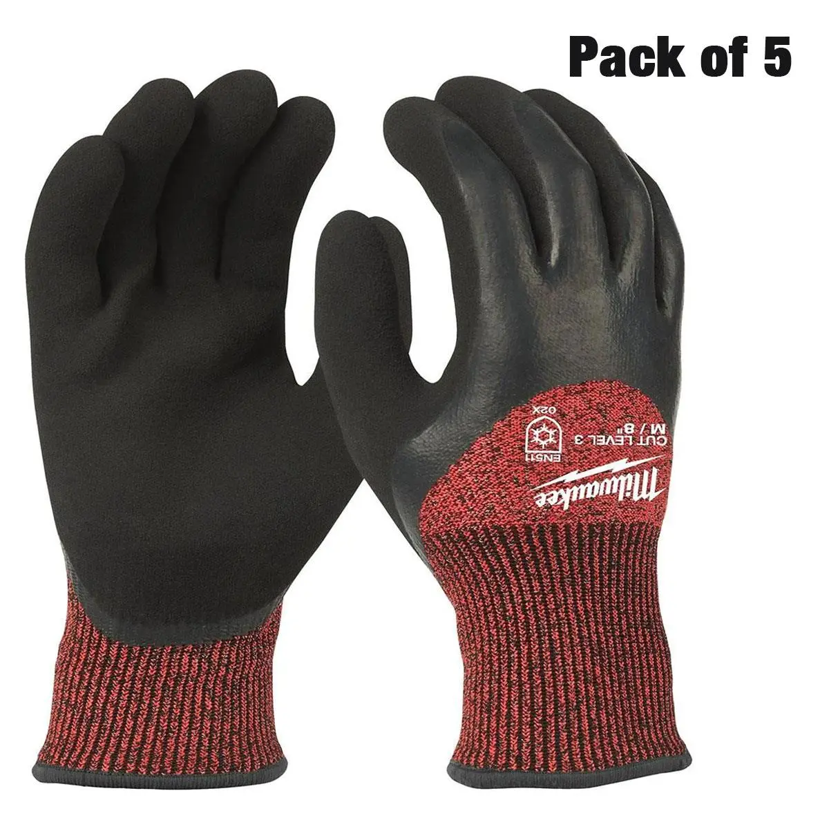 Milwaukee 4932471347 Winter Cut C Gloves Size 8/M Pack Of 5 1