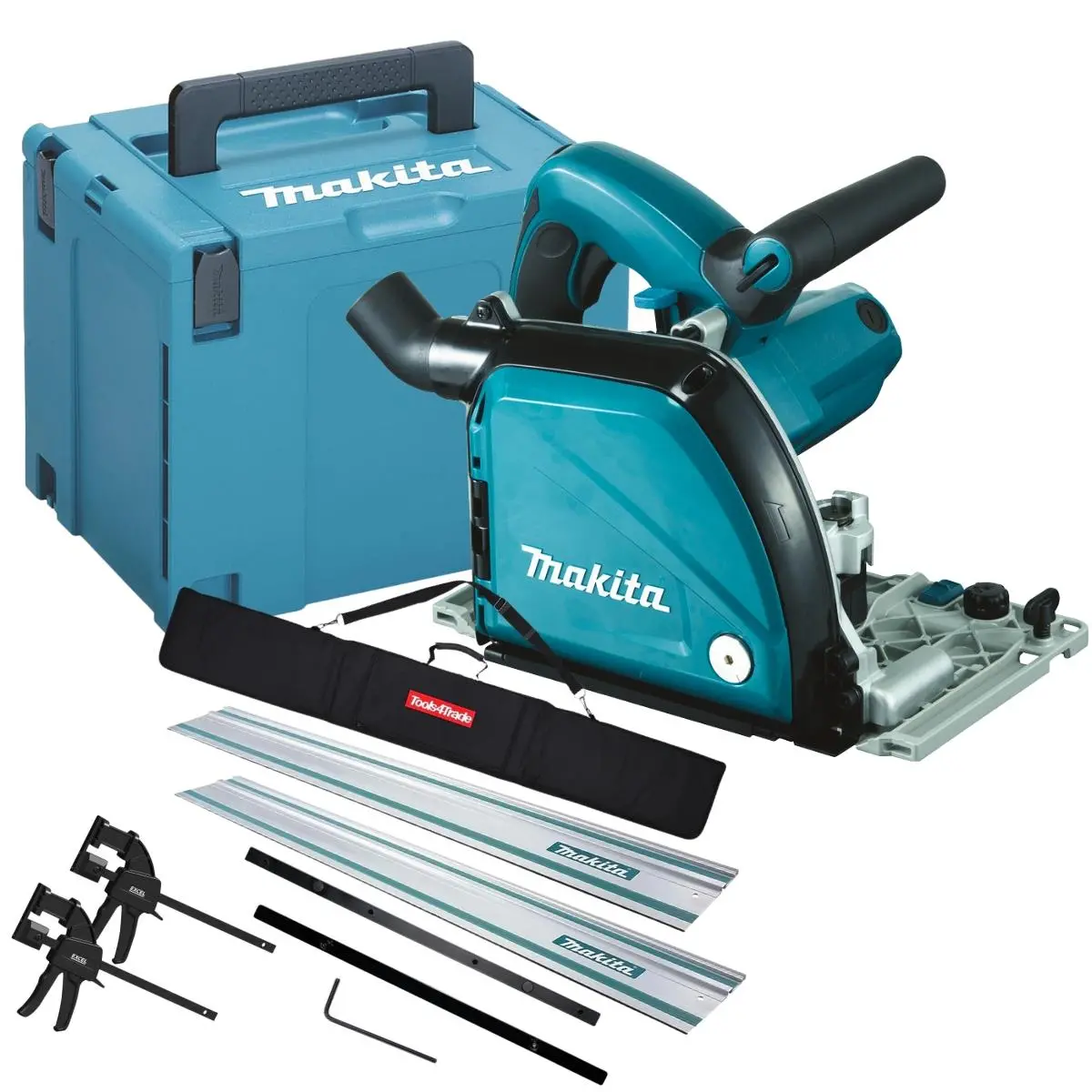 Makita Ca5000xj/2 Aluminium Groove Cutter In Case 240V With 2 X 1.5M Guide Rail, Connector, Bag & Clamp 1