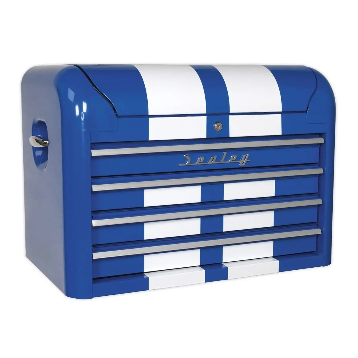 Sealey Ap28104bws 4 Drawer Retro Style Topchest - Blue With White Stripes 2