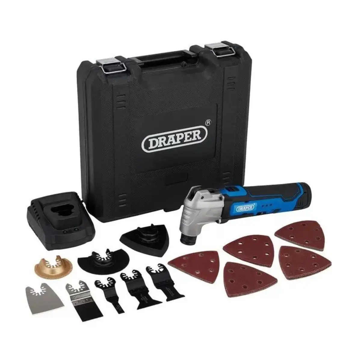 Draper Omt-33-12D 12V Oscillating Multi-Tool 33 Piece 1 X Battery 1.5Ah With Fast Charger 19392 1