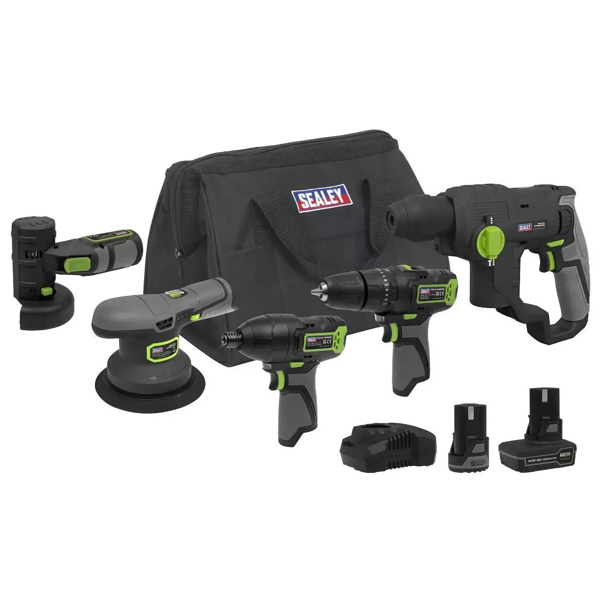 Sealey Cp108vcombo7 Sv10.8V Series Cordless Combo 5 Piece Kit With 2 Batteries & Charger 1