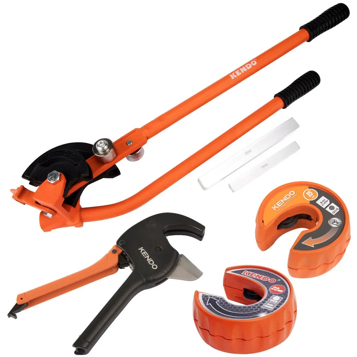 Kendo Plumbing 4 Piece Kit Pipe Bender, Tube Cutter, Plastic Cutter 1