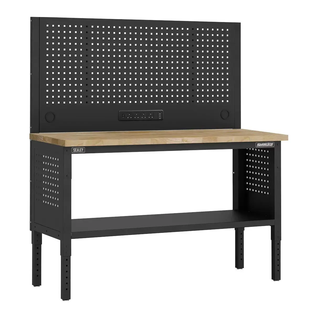 Sealey Apmwb60combow Superline Pro Modular Workbench With Pegboard Back Panel Wooden Worktop 1525Mm 1