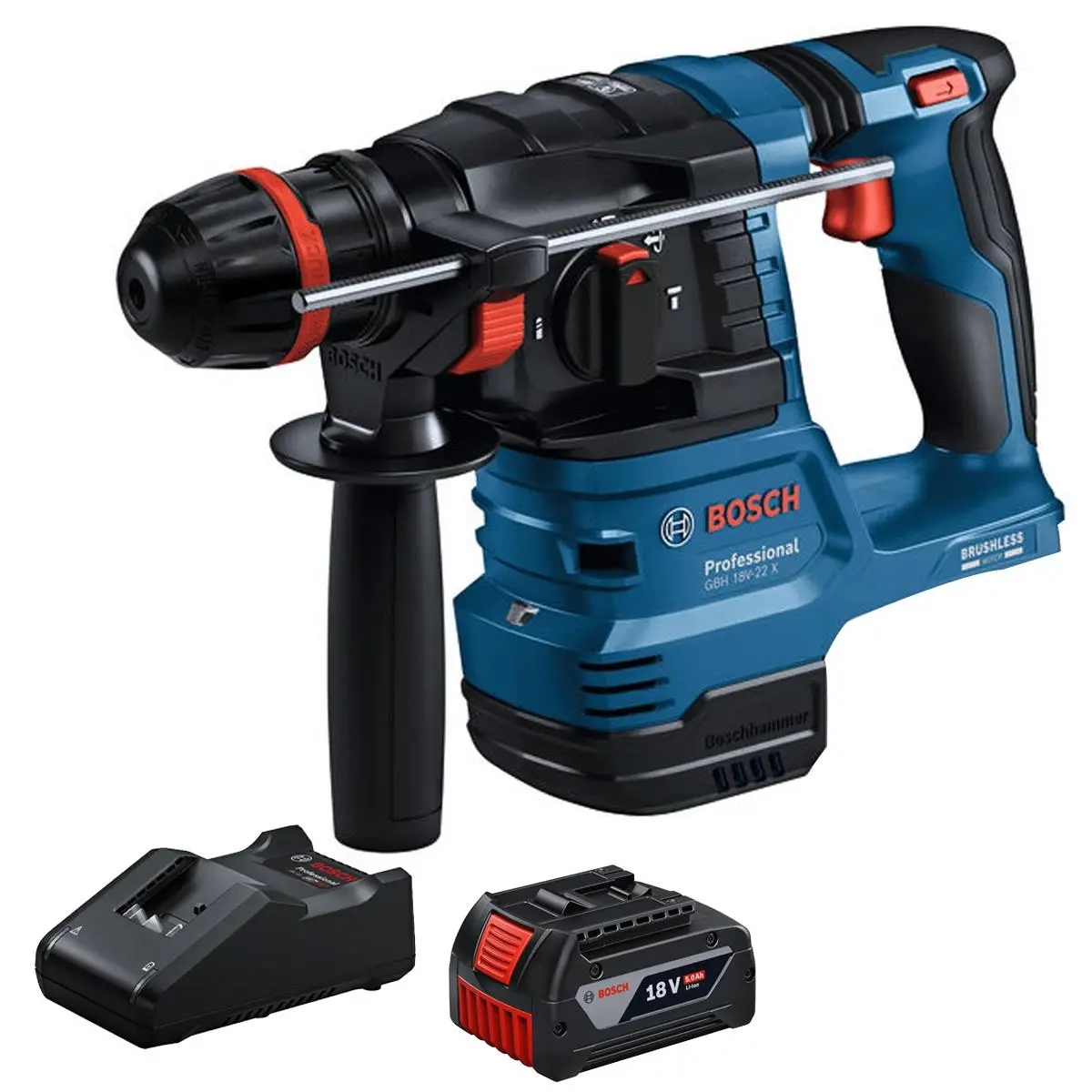 Bosch Gbh 18V-22 X 18V Brushless Sds+ Rotary Hammer With 1 X 5.0Ah Battery & Charger 1