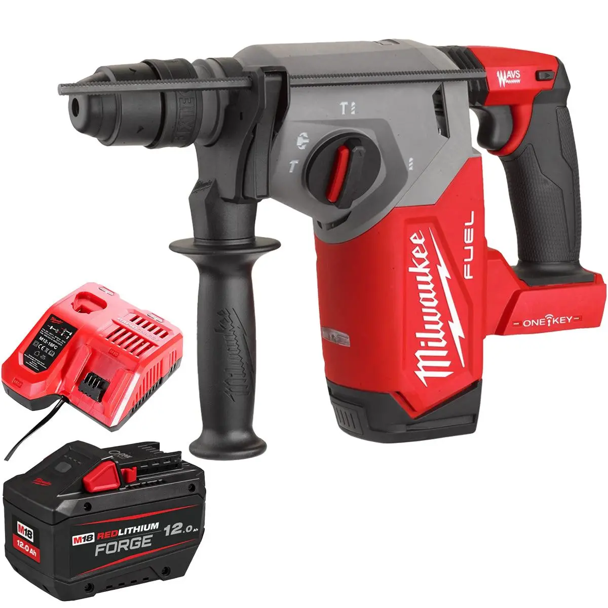 Milwaukee M18onefhx-0 18V Brushless 4-Mode 26Mm Sds-Plus Hammer Drill With 1 X 12.0Ah Battery & Charger 1