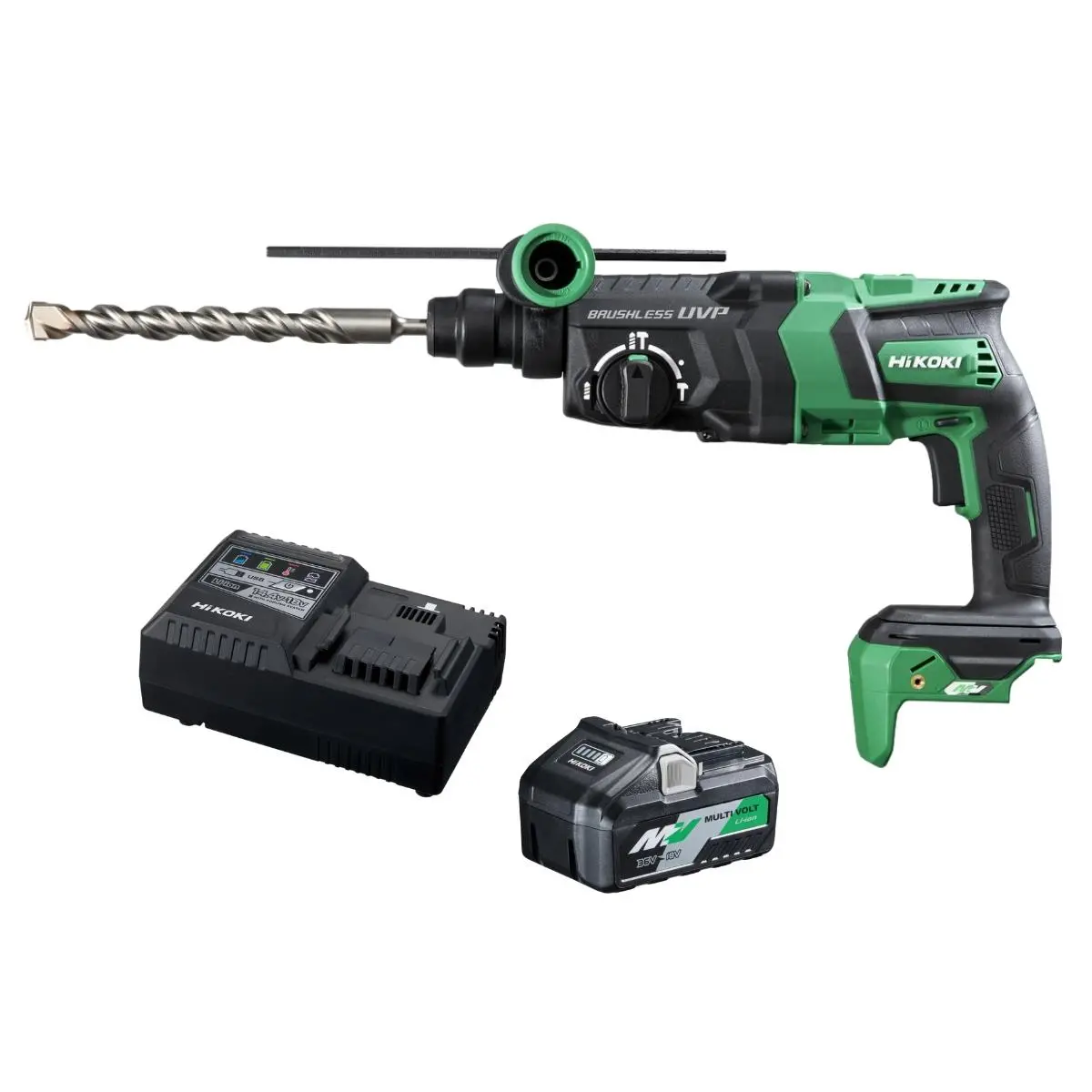 Hikoki Dh36dpej3z 36V Brushless 3-Mode Sds+ Rotary Hammer Drill With 1 X 4.0Ah Battery Charger & Case 1
