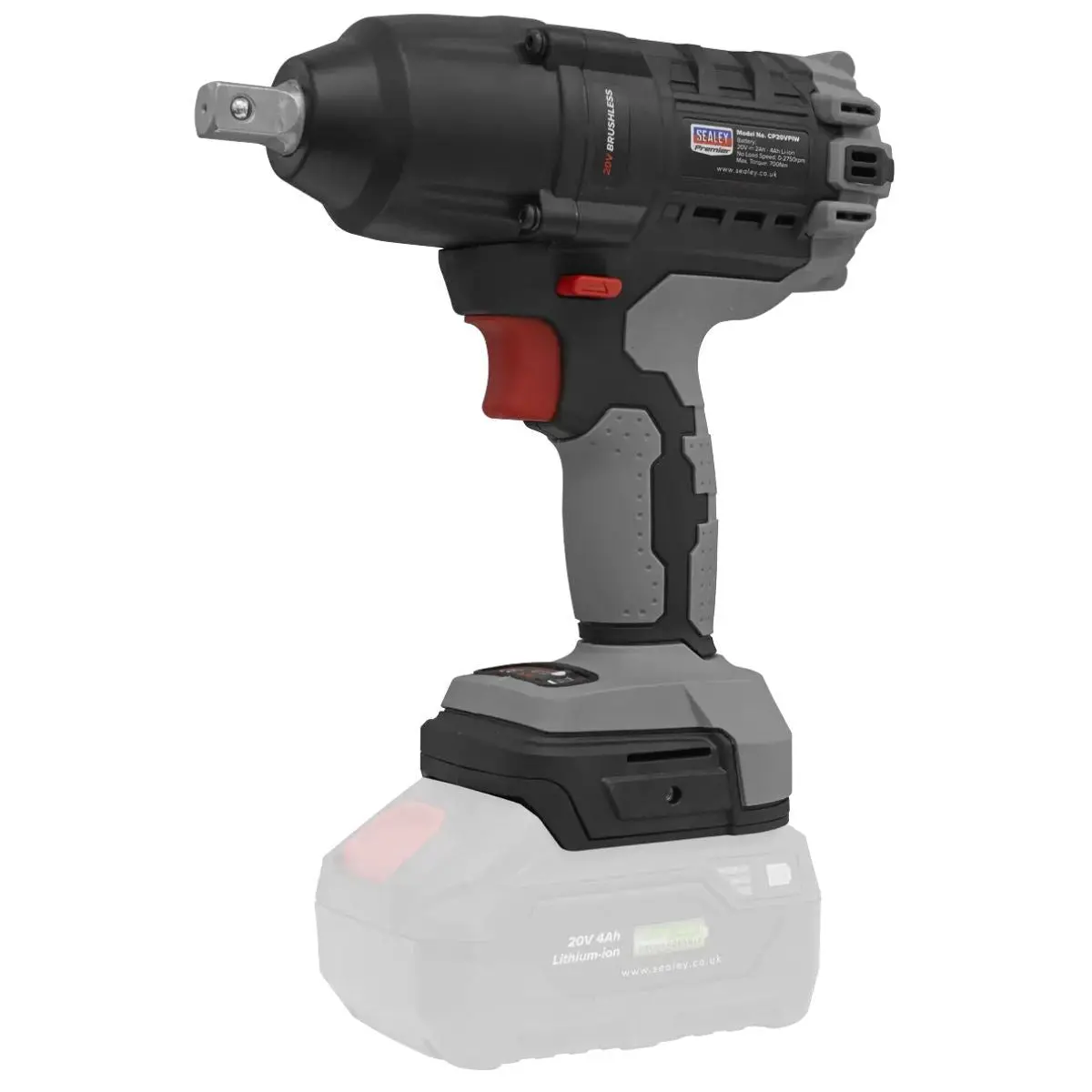Sealey Cp20vpiw 20V Brushless Impact Wrench 1/2"Sq Drive Body Only 1