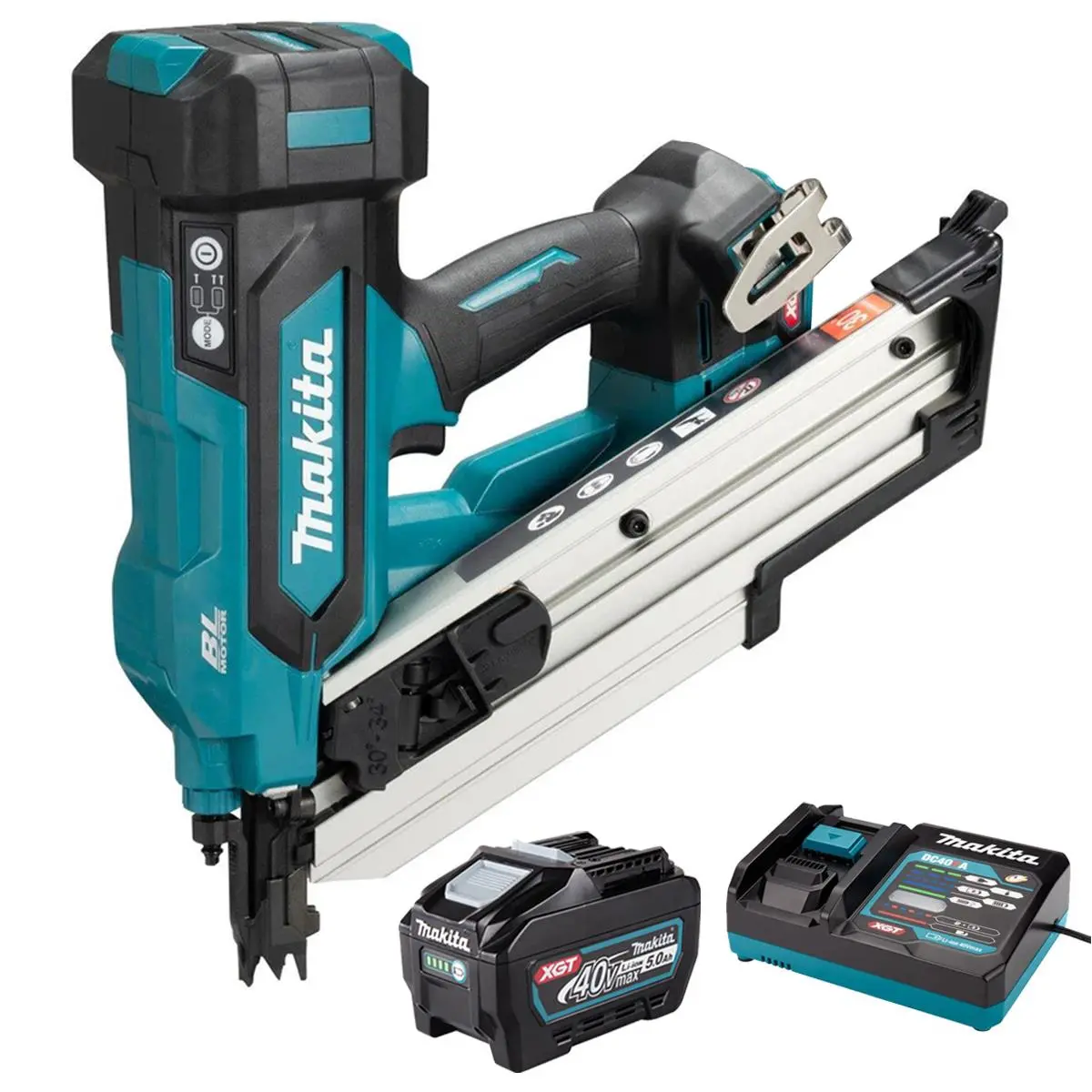 Makita Bn001gz 40V Max Xgt Brushless Framing Nailer With 1 X 5.0Ah Battery & Charger 1