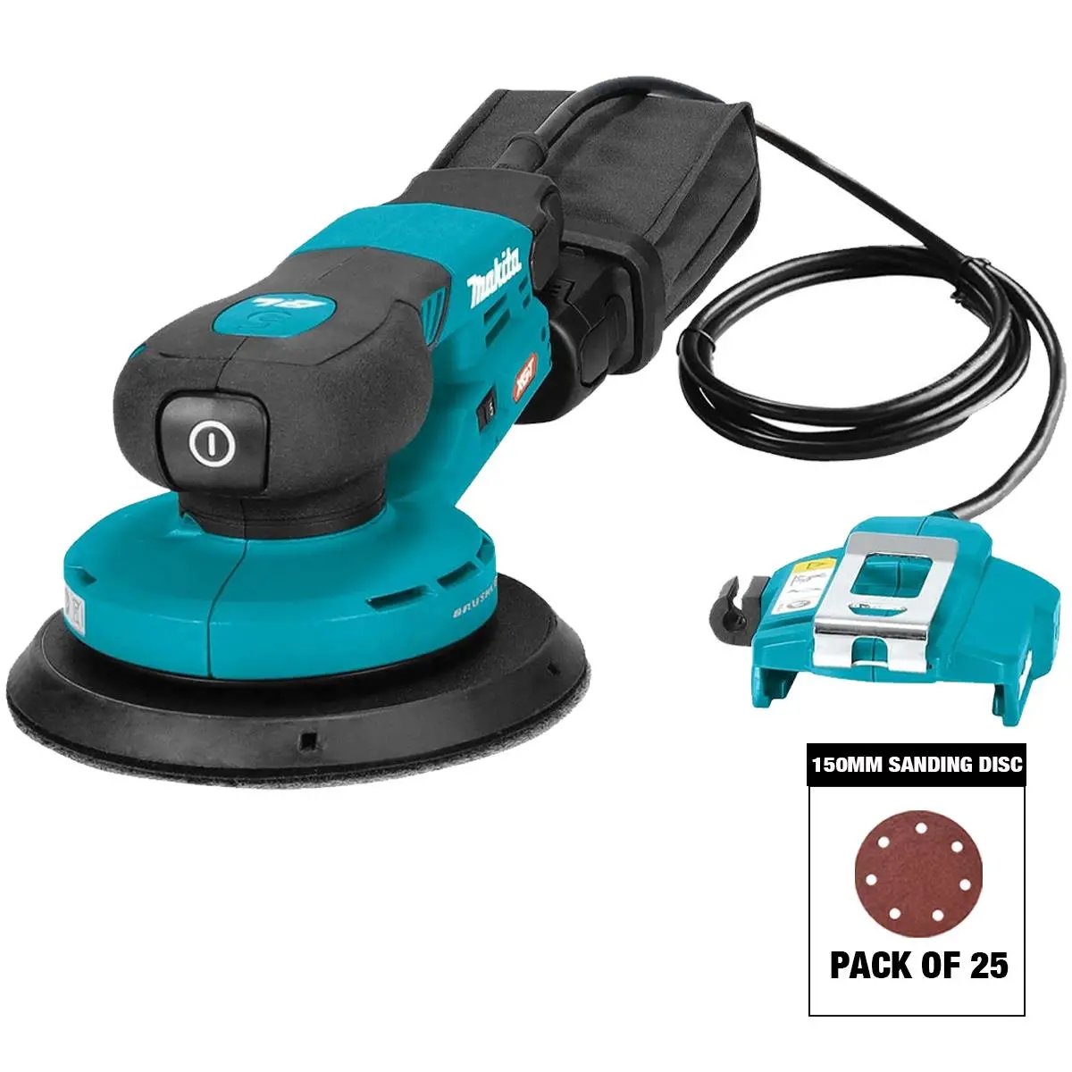 Makita Bo002cgz 40Vmax Xgt 150Mm Brushless Random Orbit Sander With Sanding Disc Mix Grit Pack Of 25 1