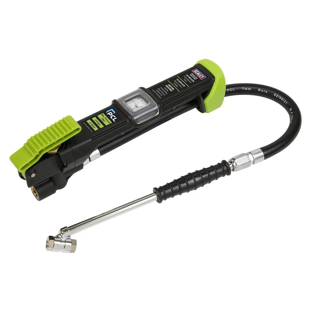 Sealey Sa37/99 Pcl Airlite Eco Tyre Inflator With Twin Push-On Connector 1