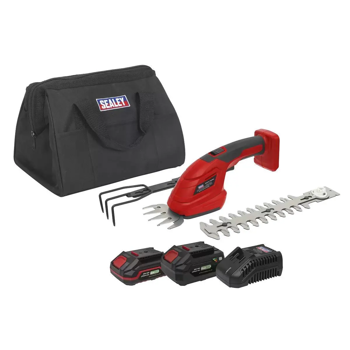 Sealey Cp20vgt3kit 20V Cordless 3-In-1 Garden Tool Kit With 2 Batteries & Charger 1