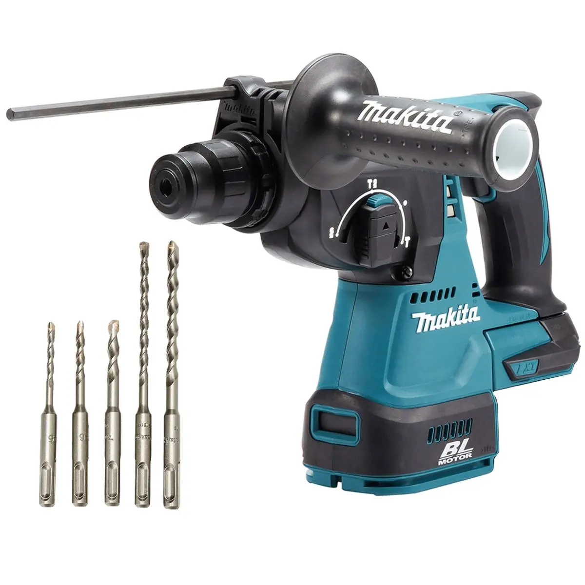 Makita Dhr242z 18V Brushless Sds+ Rotary Hammer Drill With Bit Set Of 5 Piece 1