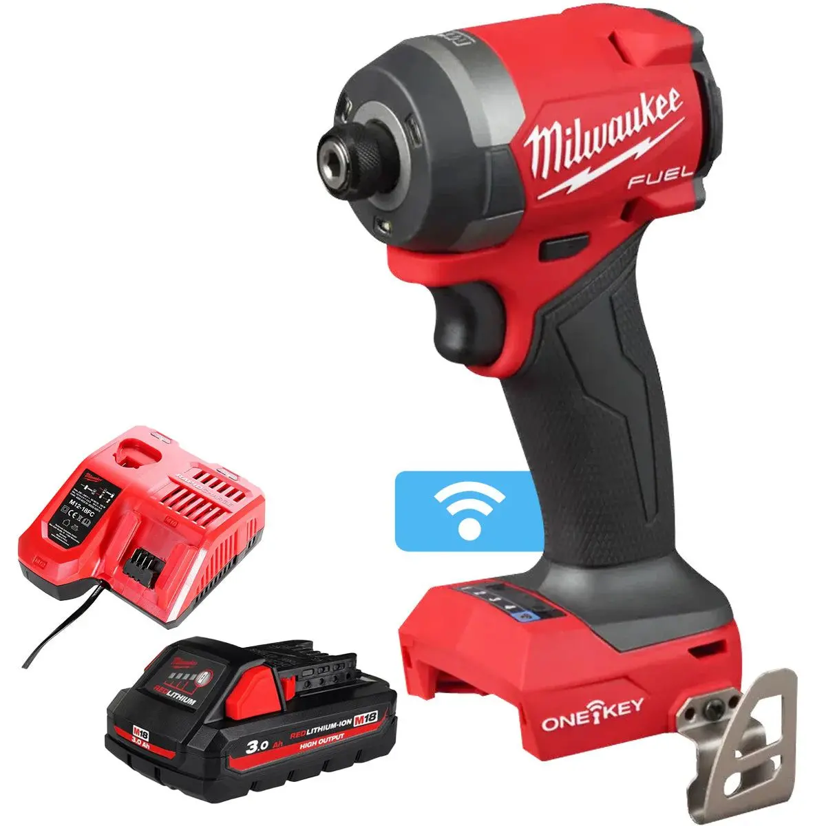 Milwaukee M18oneid3-0 18V One-Key Brushless 1/4" Impact Driver With 1 X 3.0Ah Battery & Charger 1