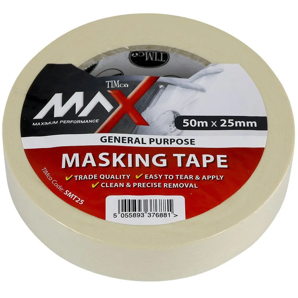 Timco Smt25 25Mm X 50M Max Masking Cream Tape 1