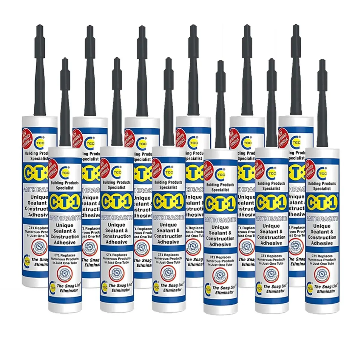 C-Tec Ct1 290Ml Unique Sealant & Construction Adhesive Anthracite Pack Of 12 1