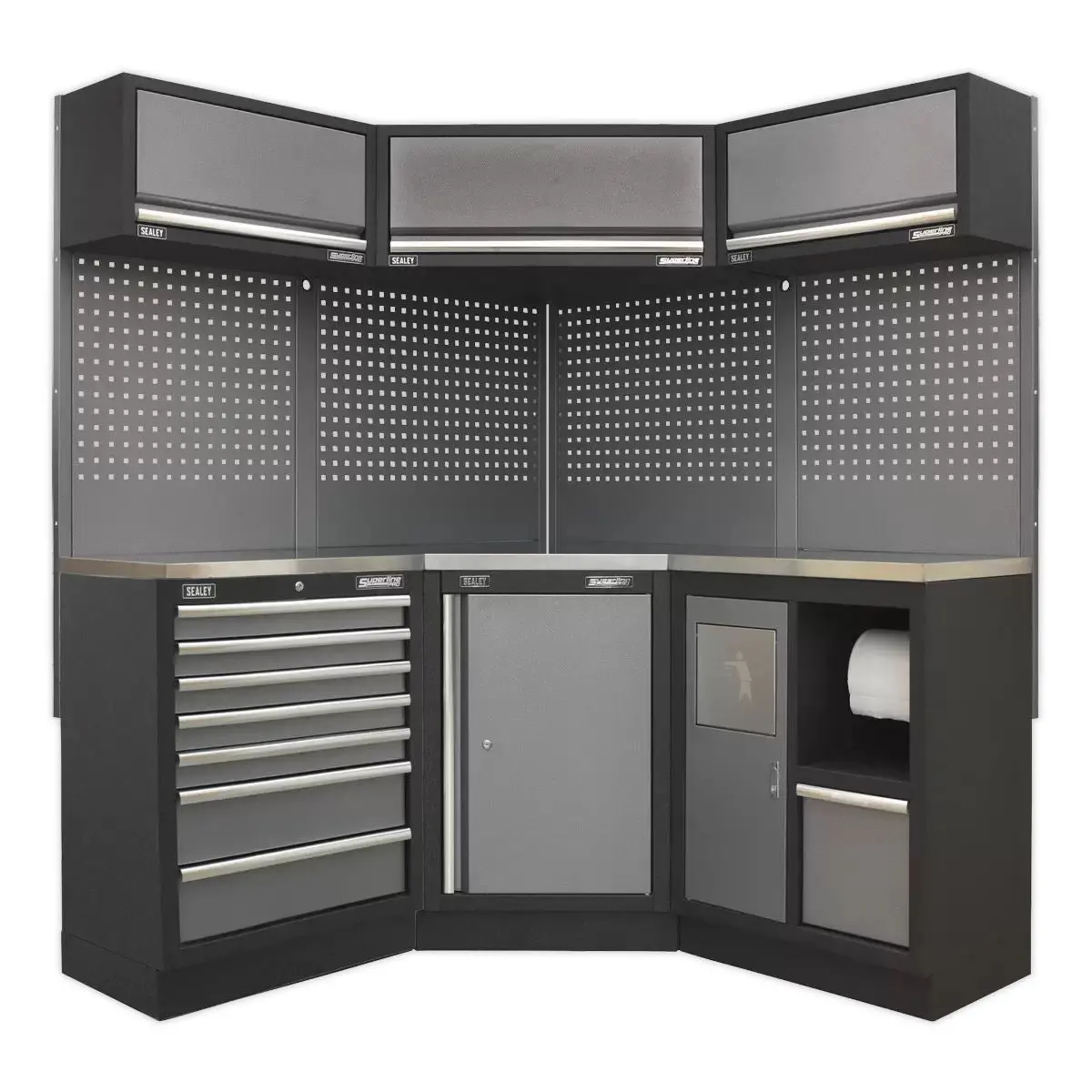 Sealey Apmsstack08ss Modular 1.6M Storage System Combo Stainless Steel Worktop 1
