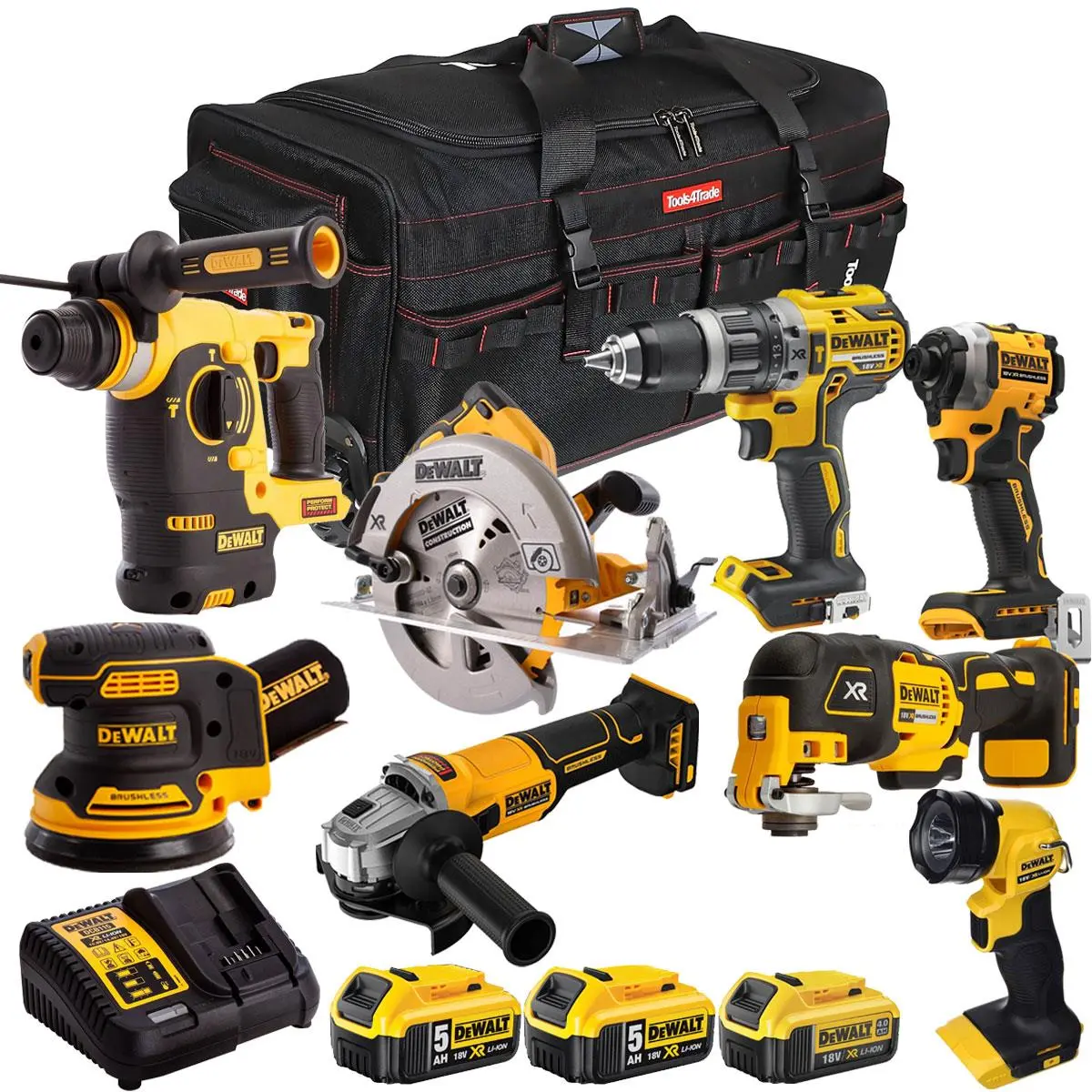 Dewalt 18V 8 Piece Combo Kit With 3 X Batteries & Charger T4tkit-1942 1