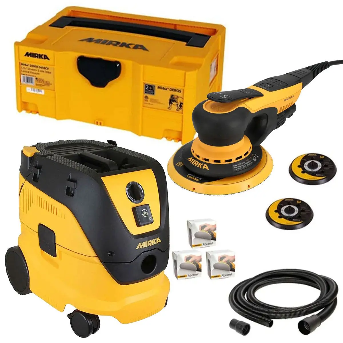 Mirka Deros 5650Cv Random Orbital Sander & Dust Extractor 1230L 230V Deco Solution Kit 1