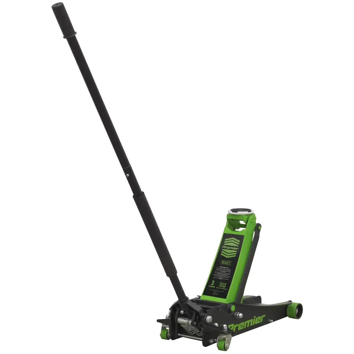 Sealey 3040Ag Trolley Jack 3Tonne Workshop Rocket Lift Green Pu Wheels 2