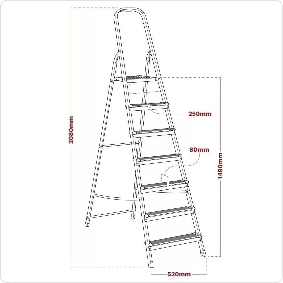 Sealey Asl7 Trade Aluminium Step Ladder 7-Tread 2