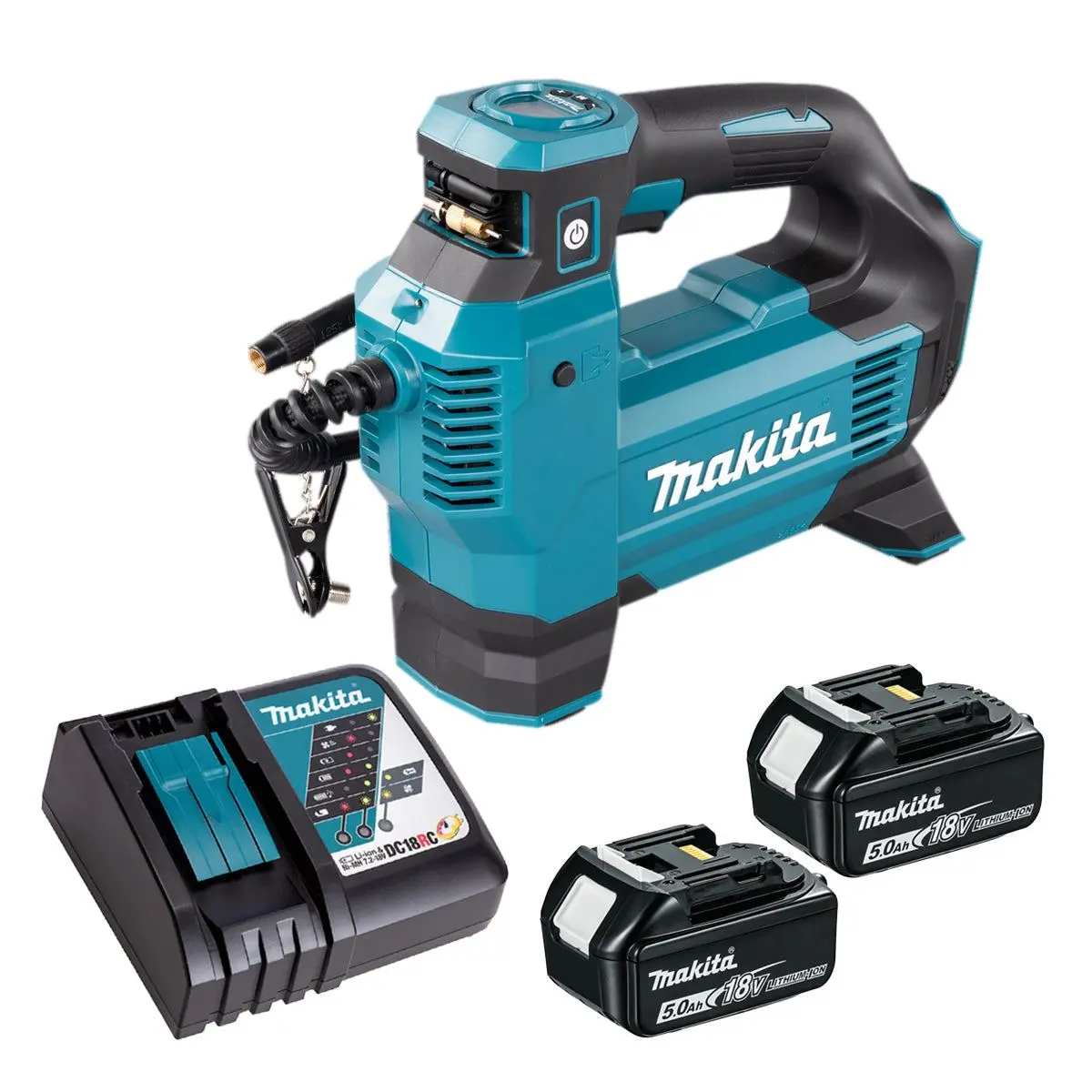 Makita Dmp181z 18V Inflator Pump With 2 X 5.0Ah Battery & Charger 1