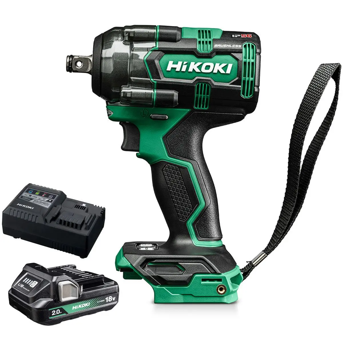 Hikoki Wr18dhw2z 18V Brushless 1/2" Impact Wrench With 1 X 2.0Ah Battery & Charger 1