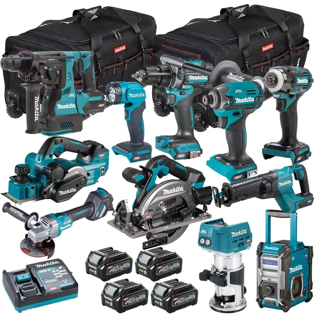 Makita 40V Xgt 11 Piece Brushless Power Tool Kit With 4 X 2.5Ah Battery T4tkit-16039 1
